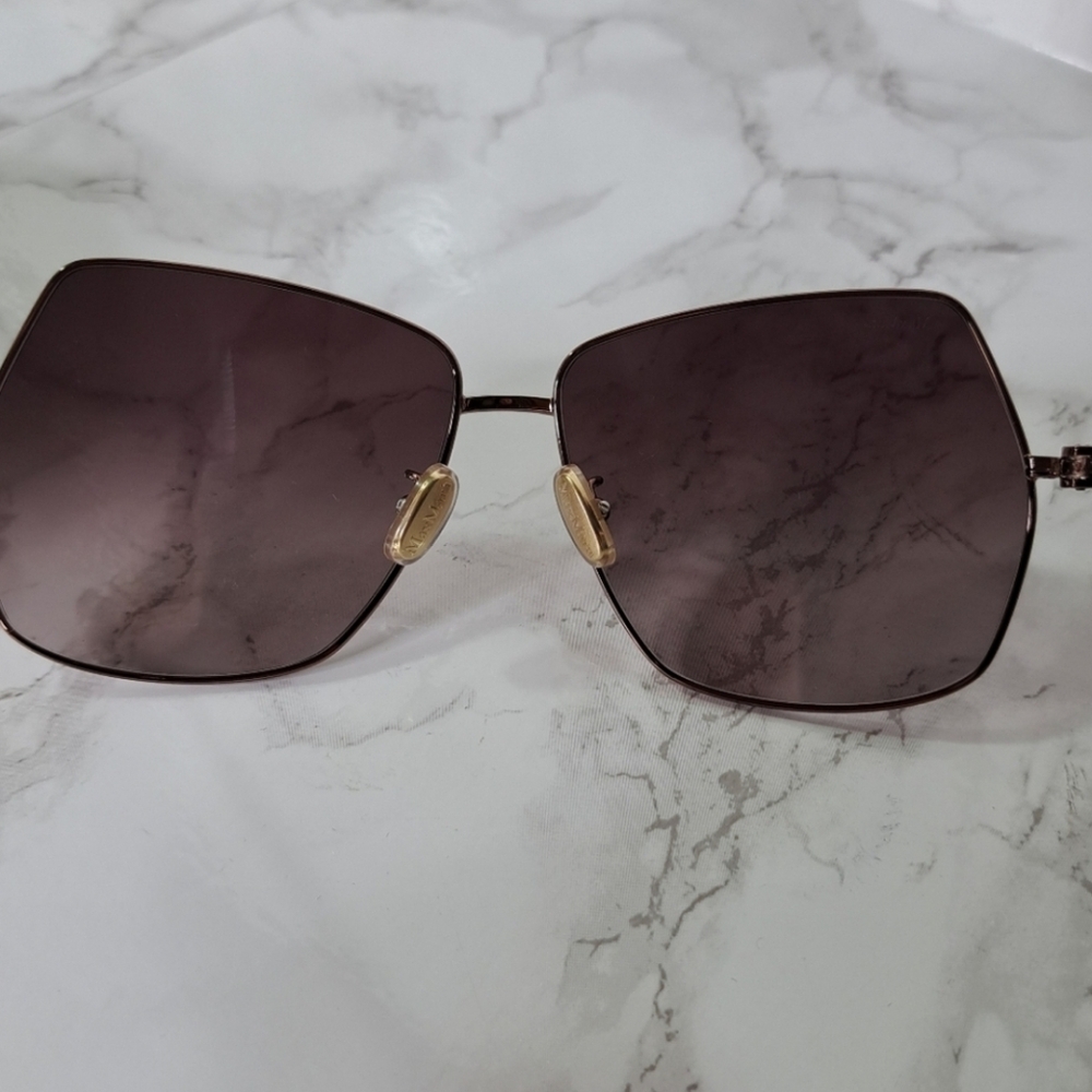 MaxMara Jewel Shiny Bronze Square Metal Sunglasses MM0035-H 38T - Picture 8 of 15